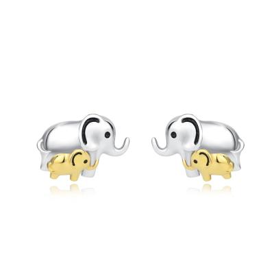 China CLASSIC Mother and Child 925 Sterling Silver Fashion Stud Earrings Elephant Earrings for sale