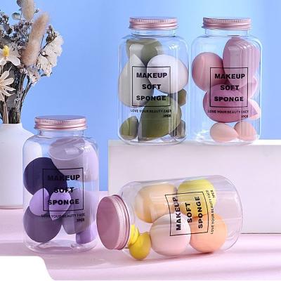 China Hydrophilic Polyurethane Cosmetic Puff Base Powder Smooth Make Up Sponge Multi Blender Shape Water Face Beauty Makeup Sponge With Bottle for sale