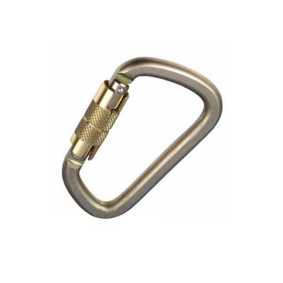 China Cold Formed Steel Cold Formed Snap Hook Locking D Ring Carabiner for sale