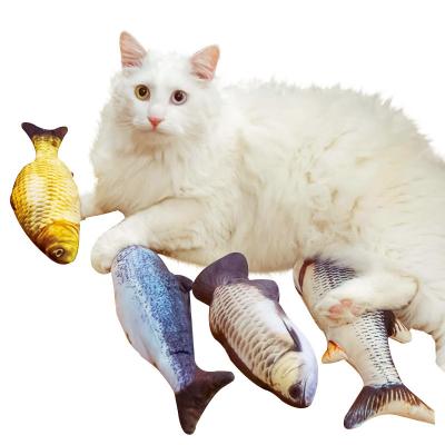 China 2020 New Design Pet Stuffed Toy Catnip Kicker Fish Realistic Realistic Stuffed Toy Catnip Kicker Fish Realistic Interactive Collapsing Funny Fish Toy For Pet Best for sale