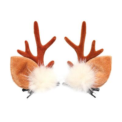 China 2020 Cartoon Fashion Children Girls Christmas Hair Accessories Colorful Antlers Women Hairpins for sale