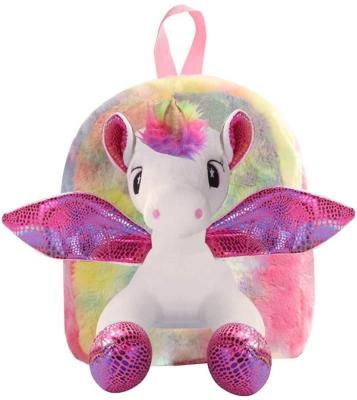 China Durable/Eco/2020 New Reusable Kids Toys Backpack Rainbow Colors Girls Laser Shape Soft Plush School Bag School Bags For Girls Unicorn Bags for sale