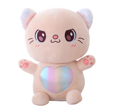 China Wholesale Cat Toys For Kids Gift Display Plush Toys High Quality Animal With Promotional Shiny Heart Stuffed Animals Gifts for sale