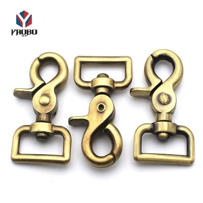 China good quality & Reasonable Price Made China Hardware Accessories Brass Metal Hooks Painted Swivel Eye Hook Snap Buckle For Bag for sale