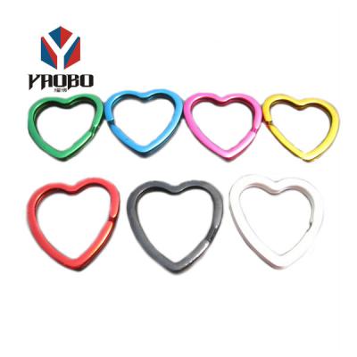 China good quality & Reasonable Price Solid Reputation Fashion Heart Shape Key Metal Polished Small Slot Ring For Keyring for sale