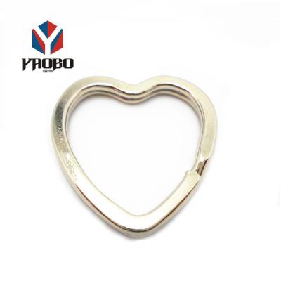 China good quality & New Design Reasonable Price Key Split Ring Stainless Steel Accessories Heart Break Hook Metal Color Slot Key Ring for sale