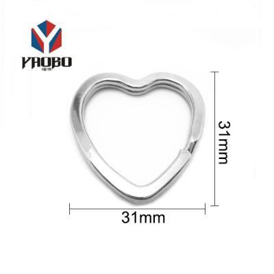 China good quality & Stationery Normal Quality Flat Slotted Metal Heart Shape Key Ring 25mm Reasonable Price High Holder Slot Key Ring for sale