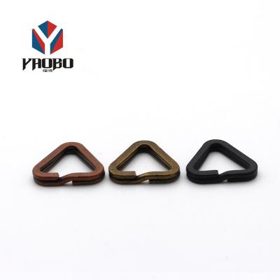 China good quality & Reasonable Price Low Price Triangle Key Chains Shape Ring Custom Logo Keychain Small Metal Slot Rings For Bag for sale