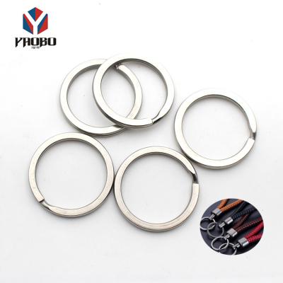 China good quality & Reasonable Price Wholesales Key Accessories Stainless Steel Keychain Flat Split Ring Keychain For Bag for sale