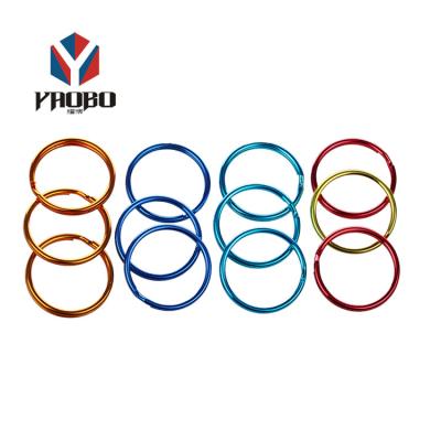 China good quality & Reasonable Price Custom Size Shape Color Rings Key Chain Flat Round Slot Ring Keyring For Bag for sale