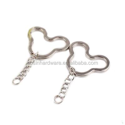 China good quality & Reasonable Price Fashion Metal Key Ring High Quality Mickey Split Ring With Chain Gift for sale