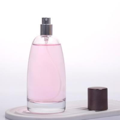 China New Style 100ml Perfume Bottle Cosmetic Luxury Glass Cylinder Shape Clear 100ml Spray Glass Bottle for sale