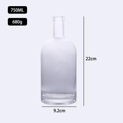 China Wholesale Beverage Glass Bottle Rum Whiskey Liquor Gin Wine Spirit Vodka Bottle for sale