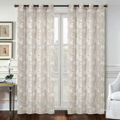 China Wholesale Sheer Linen Curtains Blackout Look Blackout Sheer Top Sheer Curtain For Living Room for sale