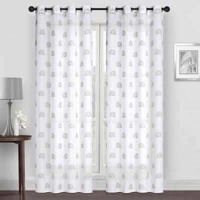 China Beautiful Interesting Modern Blackout Grommet Printed Soft Living Room Sheer Curtain For Home for sale