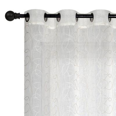 China Hot Selling Ready Made Stock Italian Style Decoration Dolly Textile Curtain White Curtain For Living Room for sale