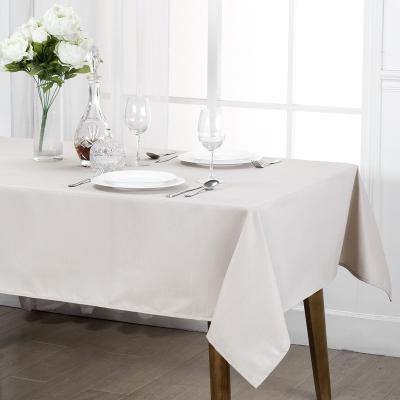 China Polyester Jacquard Damask Custom Cream Tablecloth Waterproof Square Round Table Cloth for sale