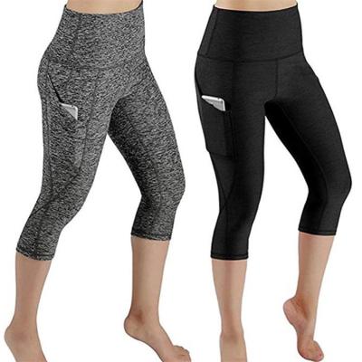 China Custom Logo High Waisted Workout Yoga Breathable Pants Gym Gaiters With Pockets for sale