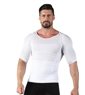 China 2021 QUICK DRY men's shapewear short sleeve plus size men's T-shirts slim lift men's shaper cooling T-shirt for sale