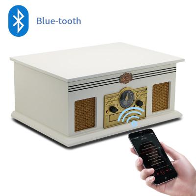 China Leetac Wooden Bluetooth FM CD Cassette USB Playback LP Player Phonograph Vinyl Record Turntable Turntable with External Speakers E-e628jz2 for sale