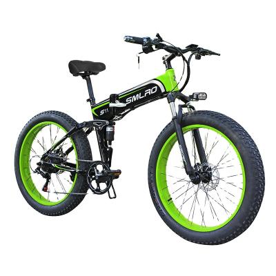 China Aluminum alloy most fashion fat tire 26X4.0 electric bike 48V 500Watt beach cruiser ebike with folding frame for sale