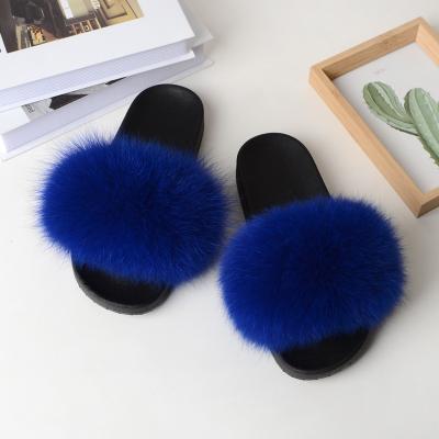 China Cushioning Mommy and Me Fluffy Fur Slippers 2021full Fur Slides for sale