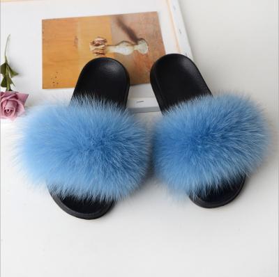 China Cushioning Kids Fur Slippers Fur Bed Slippers Fluffy Fur Slides for sale