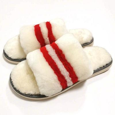 China Damping Warm Wool Women's Real Sheepskin Slippers Winter Ladies Home Slippers for sale