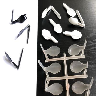 China Plastic Foldable Spoon Fork Folding Cutlery Molds for sale