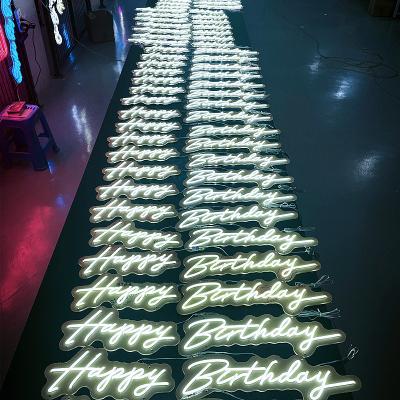 China Flex Acrylic Letters Lights Custom happy birthday home led neon sign for backdrop for sale