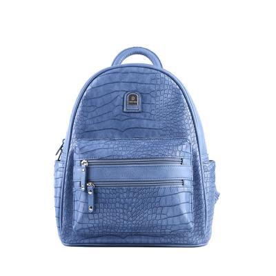 China Water Repellent Different Color Fashion Luxury PU Leather Women Travel Backpack Girl 2021 Crocodile Pattern Handbags Shoulder Straps for sale