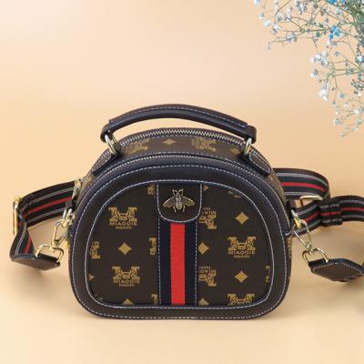 China New fashion PU small trend ladies shoulder bag all-match messenger bag bee style leather wideband portable foreign personality semi rou for sale