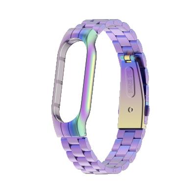 China New Adjustable Smart Watch Bracelet 3 Stainless Steel Strap Watchbands For Xiaomi MI Band 3/4 Mi5/6 With Metal Frame for sale