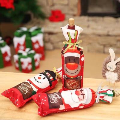 China Decorative Promotion Christmas Wine Bottle Cover Bags Merry Christmas Decor For Home Christmas Ornaments Christmas Gift 2022 New Year 2023 for sale