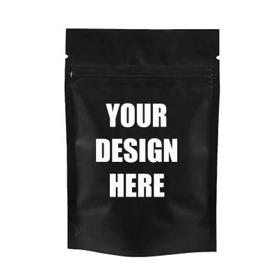 China Disposable Custom Logo 3.5g 7g Labeled Mylar Bag Smell Proof Seal Resealable Holographic Ziplock Edibles Bags Foil Packaging Pouch for sale