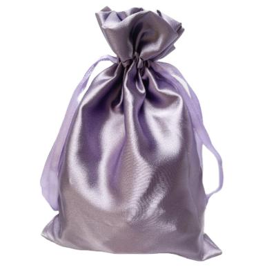 China Promotion High Quality Luxury Logo Printed Satin Custom Bags Silk Drawstring Bag for sale