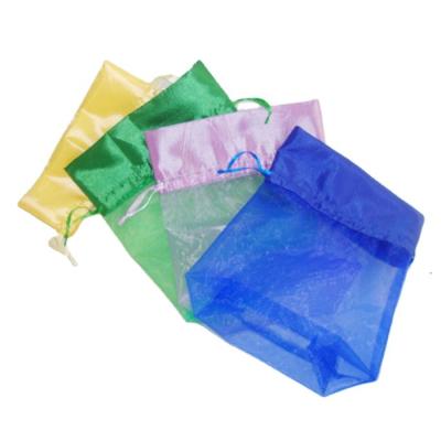 China Square Promotion Bottom With Satin Join Colorful Organza Cosmetics Drawstring Pouches Promotional Bags for sale