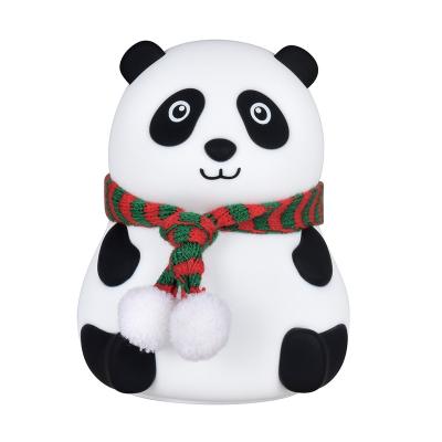 China Modern Portable Best Gifts Kids Panda Silicon Night Light LED Rechargeable Night Light with Built-in Battery for Bedroom Bathroom for sale