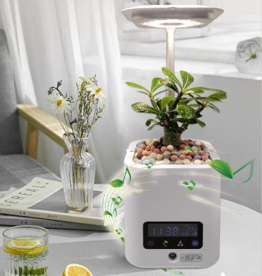 China Table Lamp Factory Popular CLASSIC Smart Pot With Humidifier Ion Air Purifier And Speaker Clock Weekday Negative Temperature Display For Home for sale