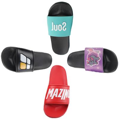 China CUSHIONING Logo Men Women High Quality Custom Slippers Shoe Open Toe Blank Custom Sandals Slides Flat Outdoor Unisex Beach Anti Slip for sale