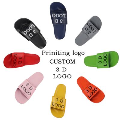 China CUSHIONING Fashion Logo Slides Women Slippers Custom Made Open Toe Slippers Pillow Slide Slippers for sale