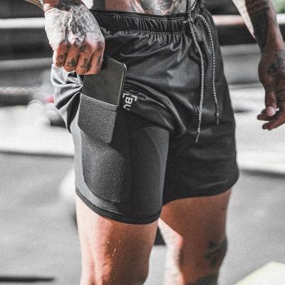 China Wholesale Custom Logo Breathable 2 In 1 Quick Dry Plus Size For Gym Pants Sports Double Layer Training Shorts for sale