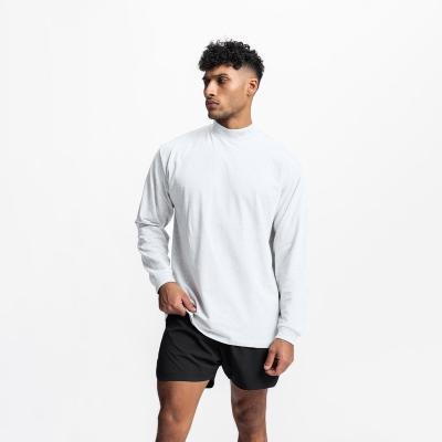 China 2023 New Arrival Spring And Autumn Turtle Neck Sport Warm Up Top Gym Long Sleeve Breathable T Shirts For Men for sale