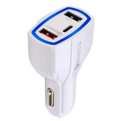 China Mobile Phone QC3.0 Palladium Quick Fast Charging Type-c USB-c Mobile Phone Car Charger Adapter With Package for sale