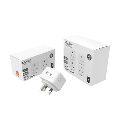 China Wifi Tuya 2 Pack 13A Wifi Qutlet Timer Smart UK Standard Socket Remote Smart Work With Alexa Google for sale