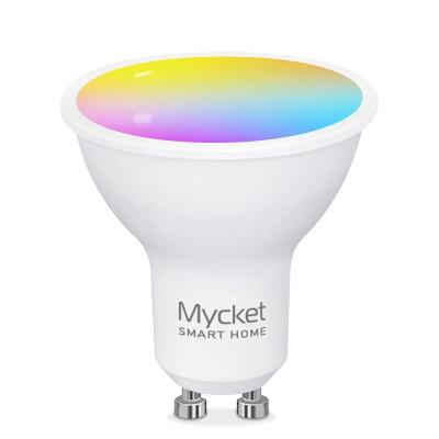 China Wifi Smart WiFi Light Bulb GU10 Alexa LED Light Music Sync RGBCW Color APP Voice Changing Controls for sale