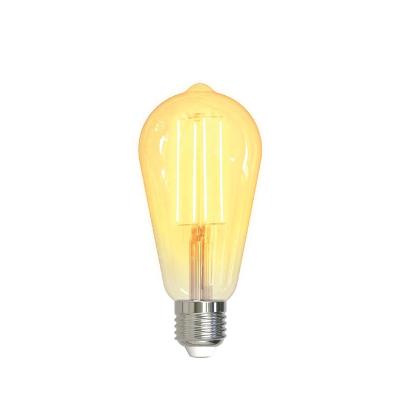 China Tuya Wifi Smart ST64 Edison Light Bulb Filament Vintage Dimmable Residential Bulb Work With Alexa Google for sale