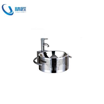 China With Faucet Bathroom 304 Stainless Steel Sink For Hotel Lavatory Wash Basin for sale