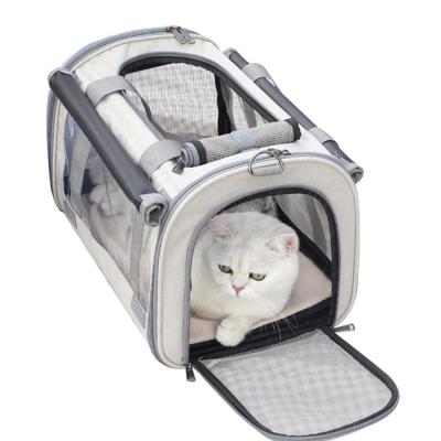 China Wholesale Breathable Lightweight Blind Stored Cat Carrier Rollable Transparent Portable Foldable Comfortable Dog Travel Pet Carrier for sale