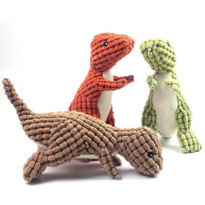 China Durable Recycled Viable Pet Plush Toys Dinosaur Cleaning Teeth Sounding Pet Plush Toy For Dog for sale